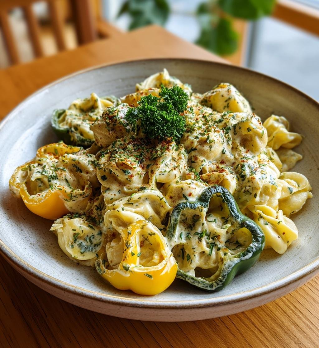 Paprikahalvor fyllda med krämig kycklingpasta – Enkel och God rätt - steg för steg