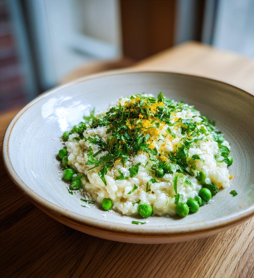 Citronrisotto med vårärtor och färska örter – Enkel och Krämig