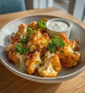 Broccolitots med cheddar och krämig ranchdipp