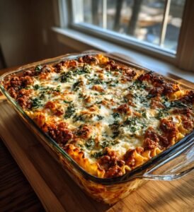 Köttfärslasagne med grönkål, ricotta och mozzarella