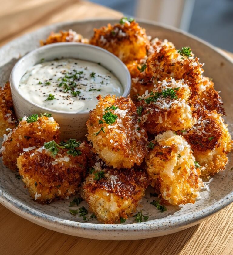Parmesankycklingnuggets med krämig ranchdipp