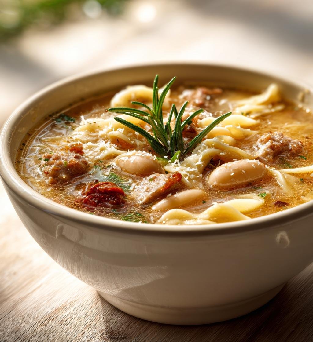 Pastasoppa med salsiccia, vita bönor och rosmarin - Enkel och God! - steg för steg
