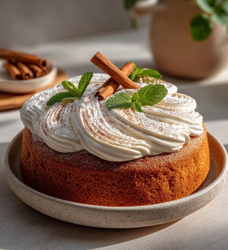 Kanelbullekaka med krämig färskostglasyr