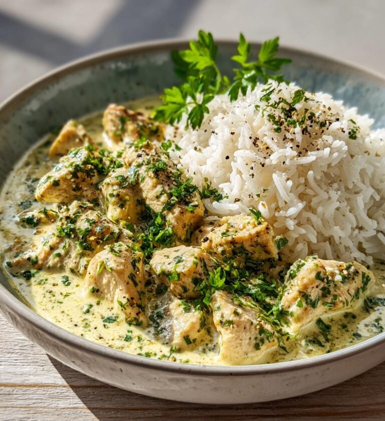 Parmesankyckling i örtsås med fluffigt ris