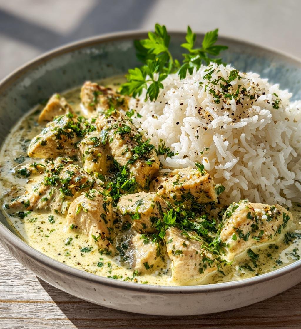 Parmesankyckling i örtsås med fluffigt ris – Enkel och God middag