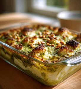 Blomkålspaj med pesto, ricotta och rostade pinjenötter