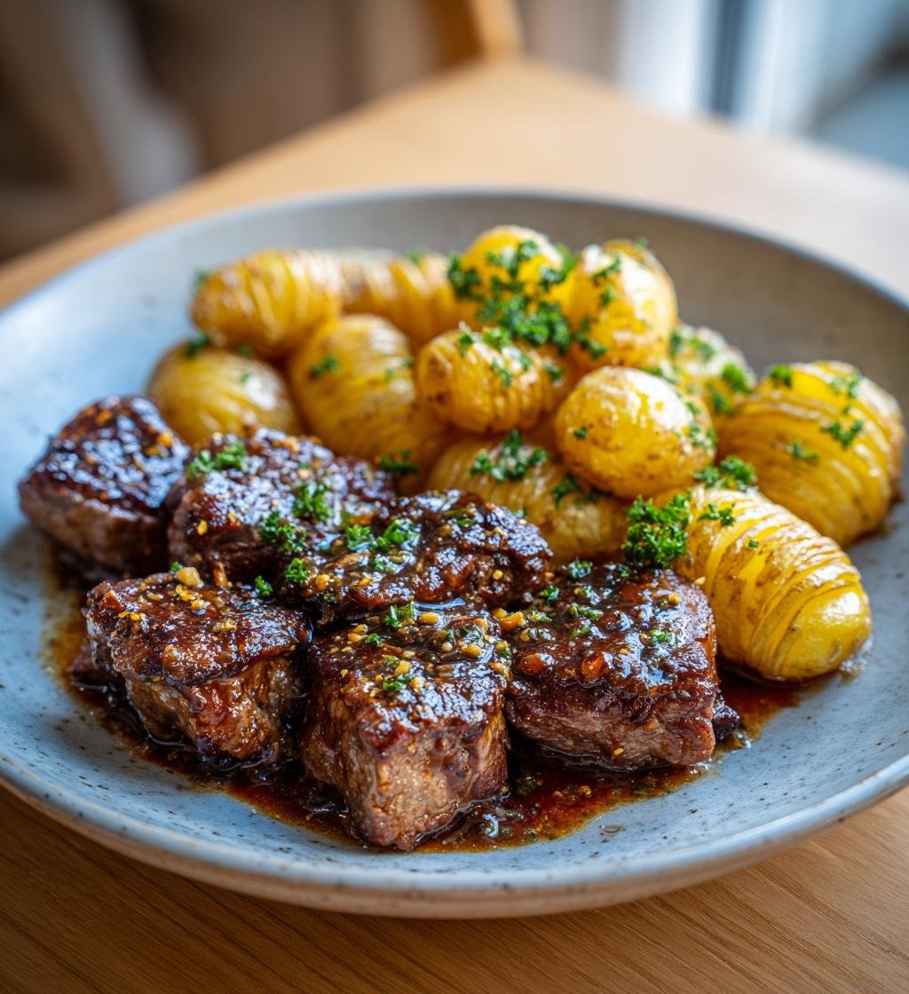 Fläskmedaljonger med baconsås och hasselbackspotatis – Enkel och God middag - steg för steg