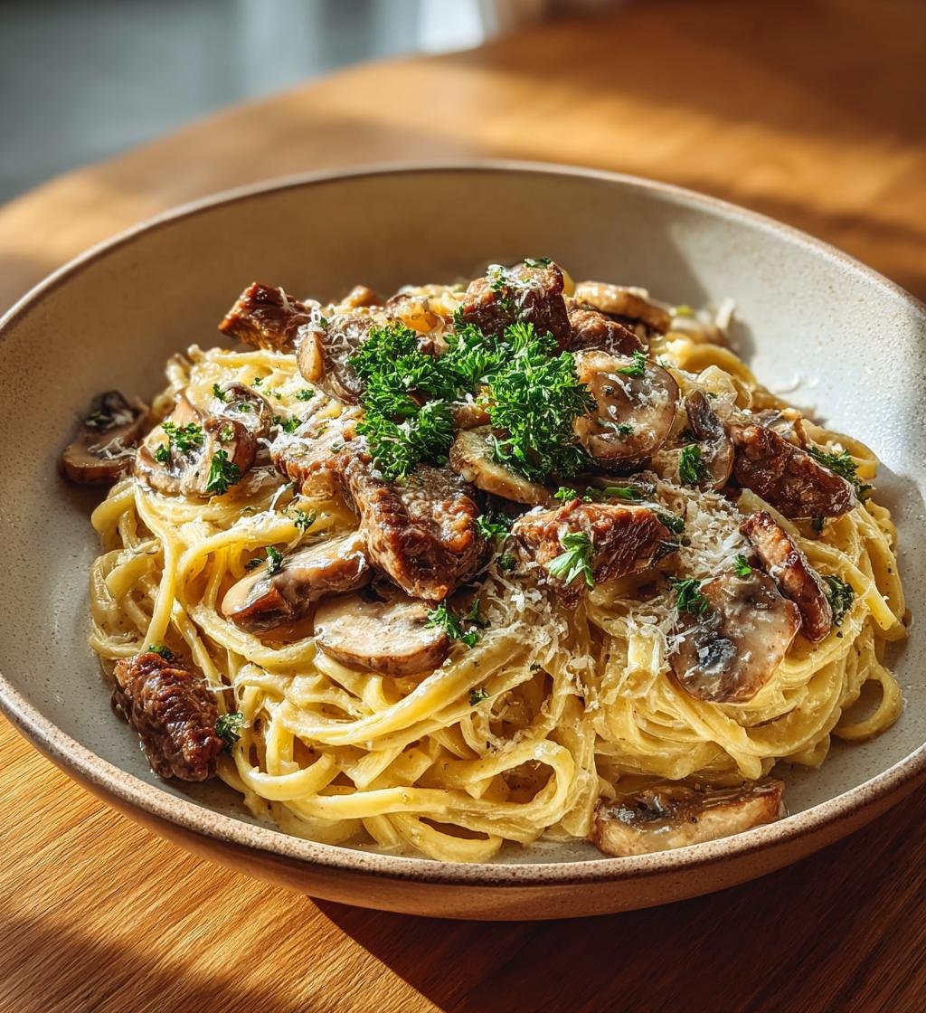 Krämig biffstroganoffpasta med champinjoner – Enkel och God!