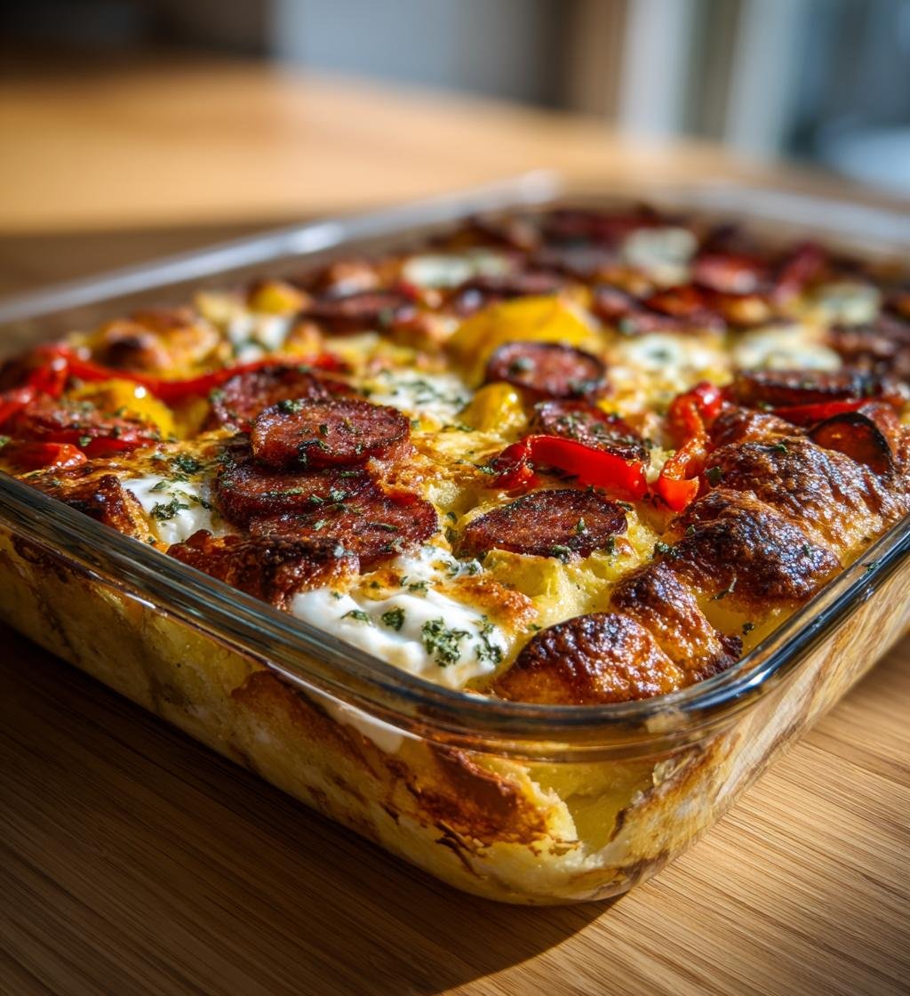 Falukorvspanna med paprika, senap och crème fraîche – Enkel och God