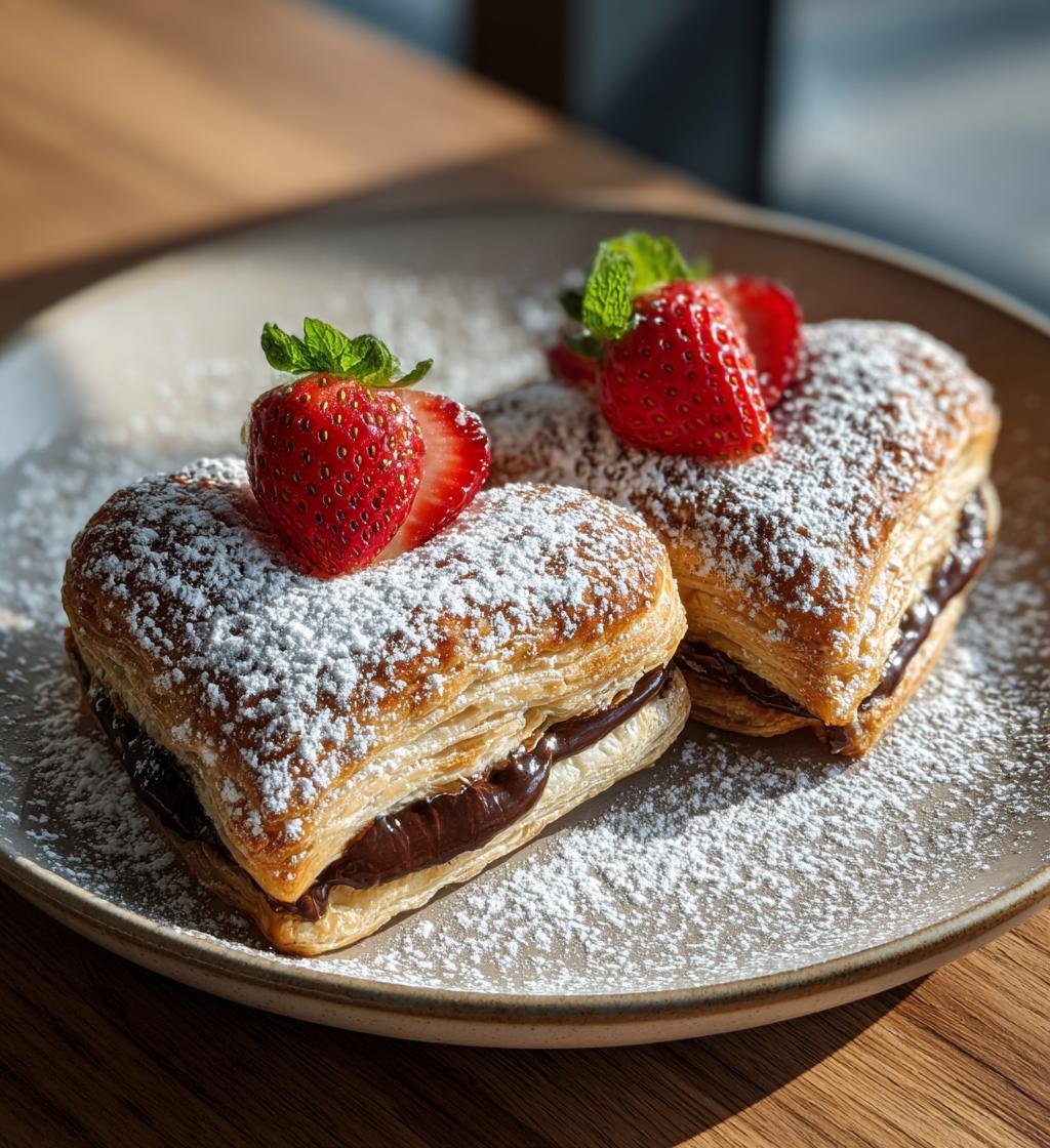 Smördeghjärtan med jordgubbar och Nutella – Enkel och God Dessert