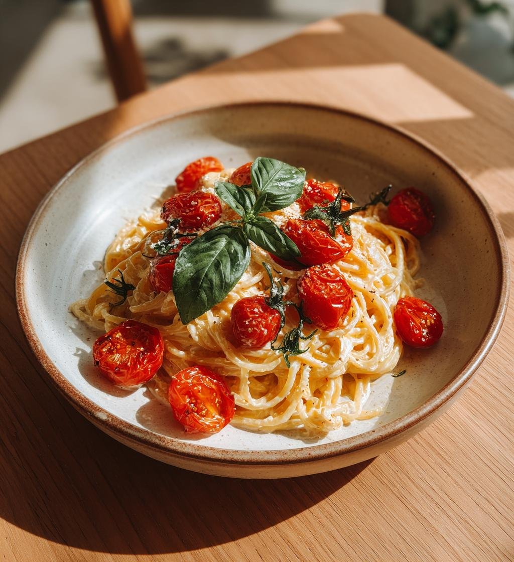 Krämig kycklingpasta med rostad tomat och vitlök – Enkel & God