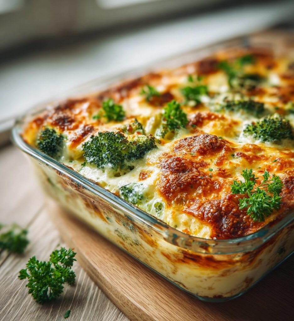 Kycklingfilé fylld med broccoli och cheddar i krämig sås