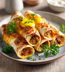 Tortillarullar med korv, cheddar och senap