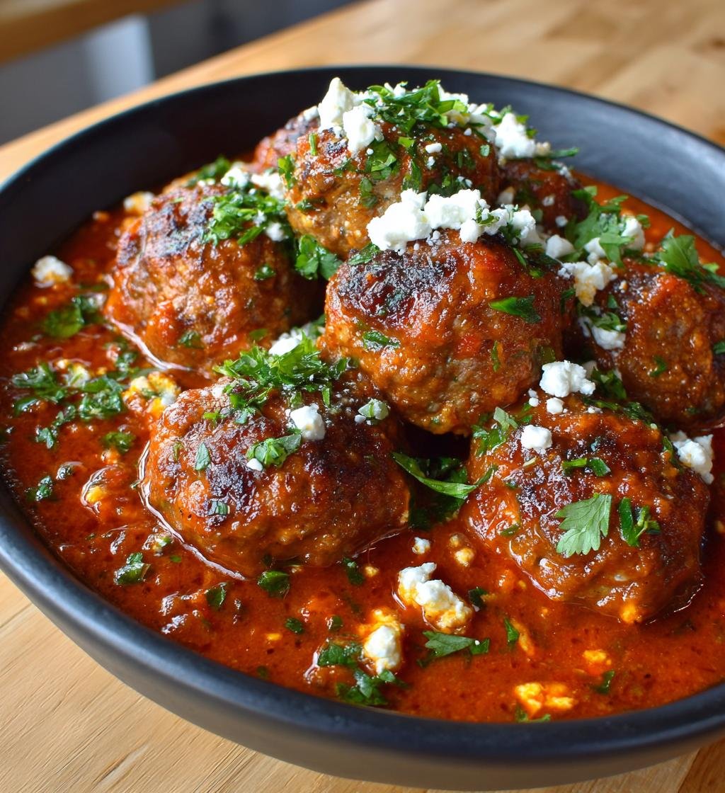 Kalkonköttbullar med fetaost i tomatsås – Enkel och Saftig Middag