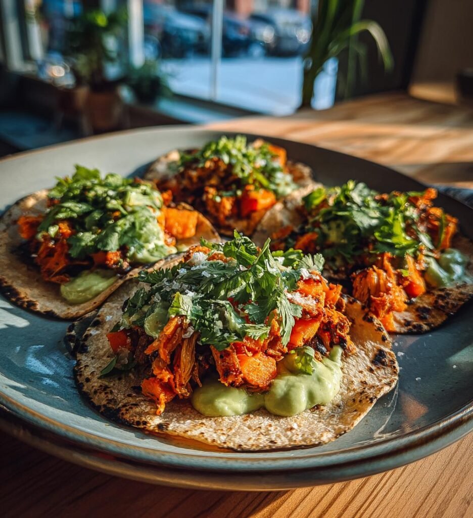 Sötpotatistacos med frasig kyckling