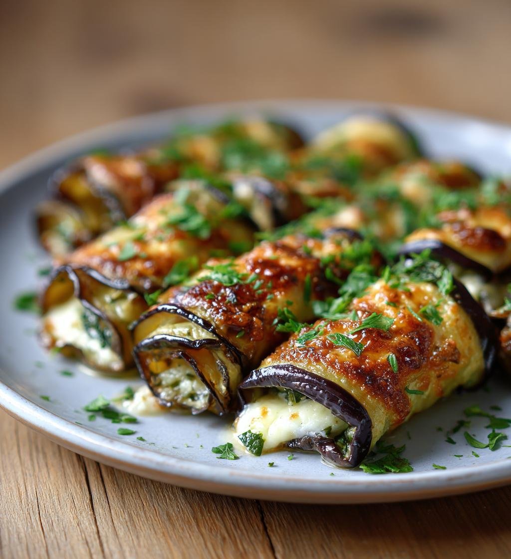 Auberginerullar med parmesan, örter och mozzarella – Enkel och God