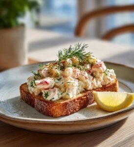 Toast Skagen med dill och citron