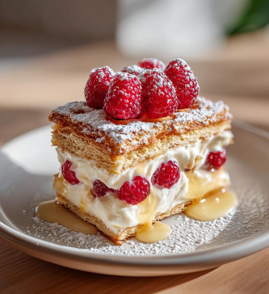 Våffeltårta med citronkräm och hallon