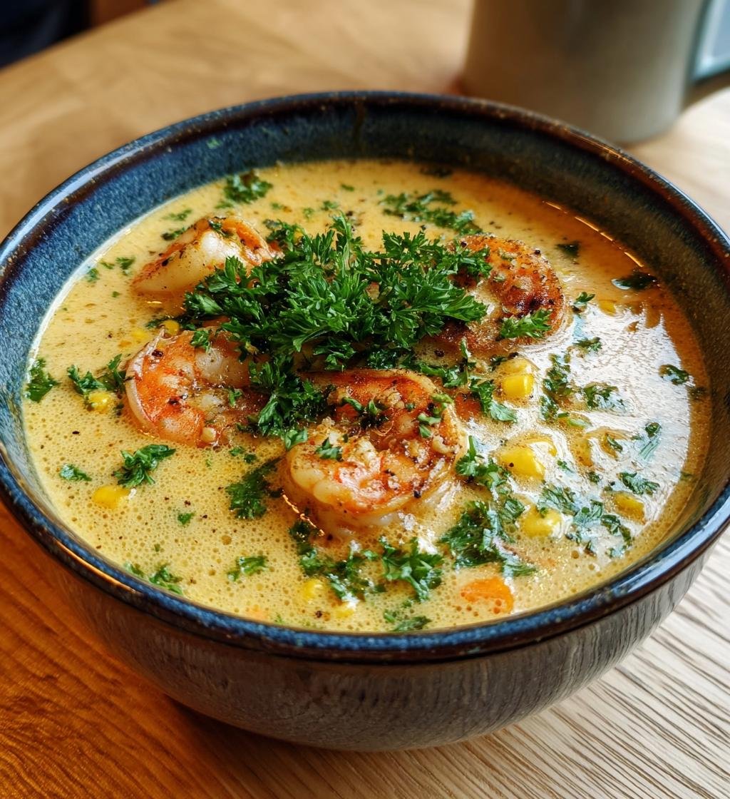 Krämig räk- och majssoppa med vitlöksbröd – Enkel och God!
