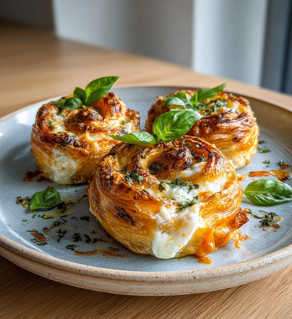 Smördegspizzarullar med skinka och mozzarella – Enkel och God