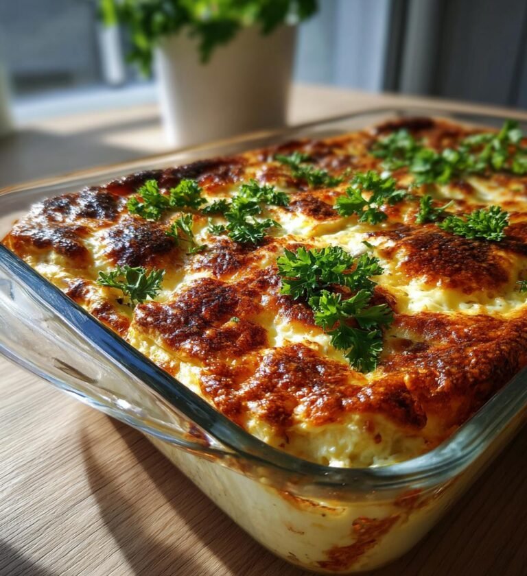 Skink- och broccolipaj med krämig ostfyllning