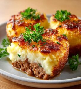 Köttfärsmuffins med potatismostäcke