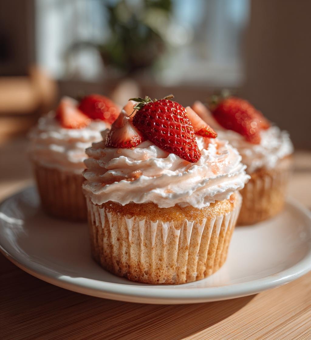 Rosformade jordgubbscupcakes till Mors dag - En perfekt och god dessert