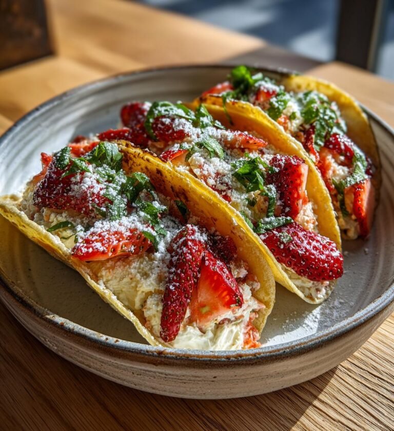 Jordgubbscheesecake-tacos
