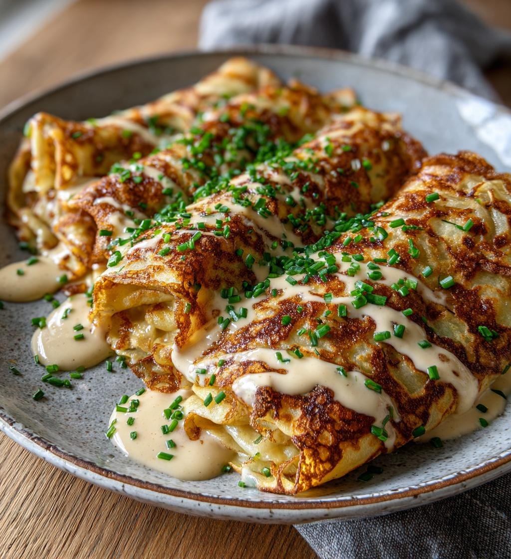 Skinkfyllda crêpes med purjolök och ostsås – Enkel och Krämig Matupplevelse