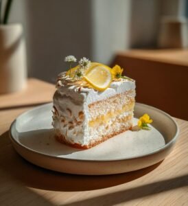 Påsktårta med citron, maräng och marsipan
