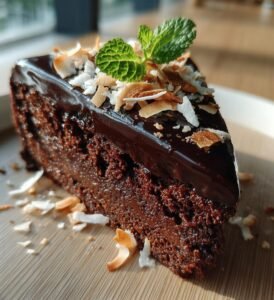 Kokoskladdkaka med chokladglasyr
