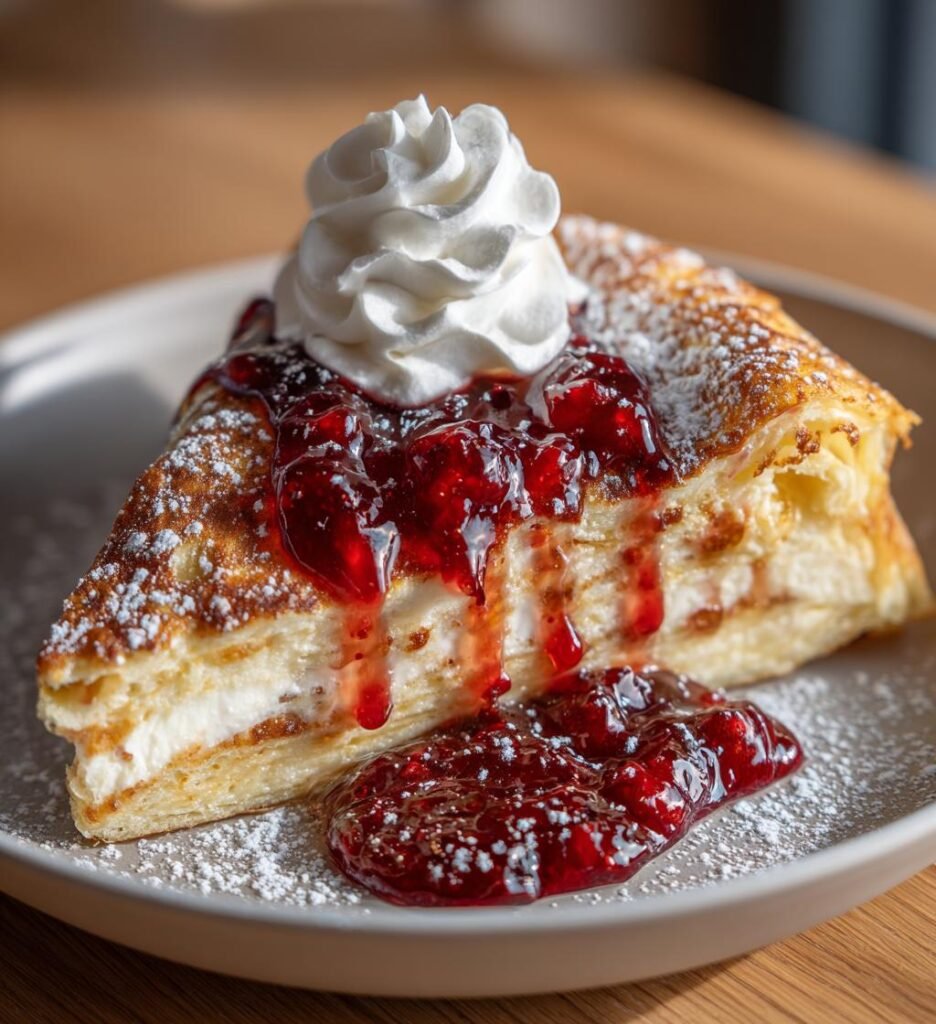Svensk pannkaka med sylt och grädde