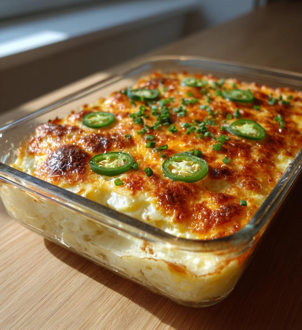 Potatisgratäng med jalapeño, cheddar och gräslök - Enkel och Krämig