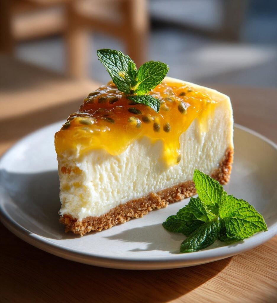 Passionsfruktscheesecake med påskgul topping
