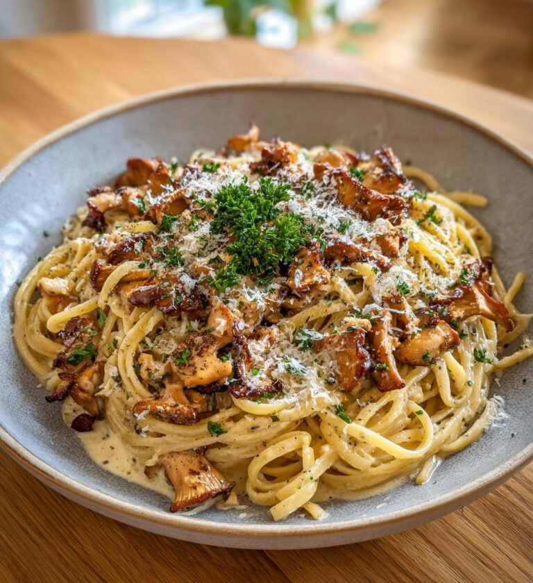 Krämig kantarellpasta med parmesan