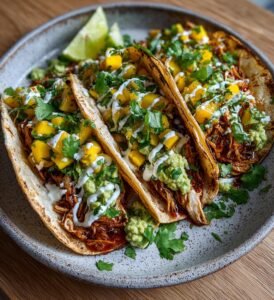 Kycklingtacos med mangosalsa och avokadokräm