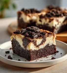 Oreobrownies med cheesecakevirvel