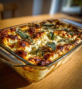 Butternutlasagne med salvia och gräddsås