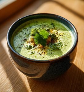 Krämig broccolisoppa med cheddar