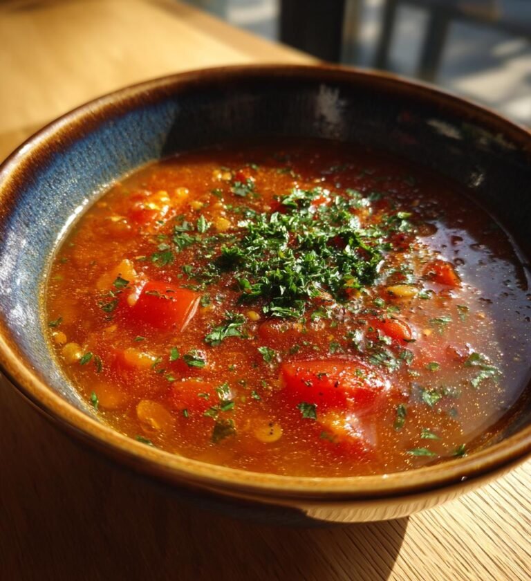 Krämig linssoppa med tomat och örter