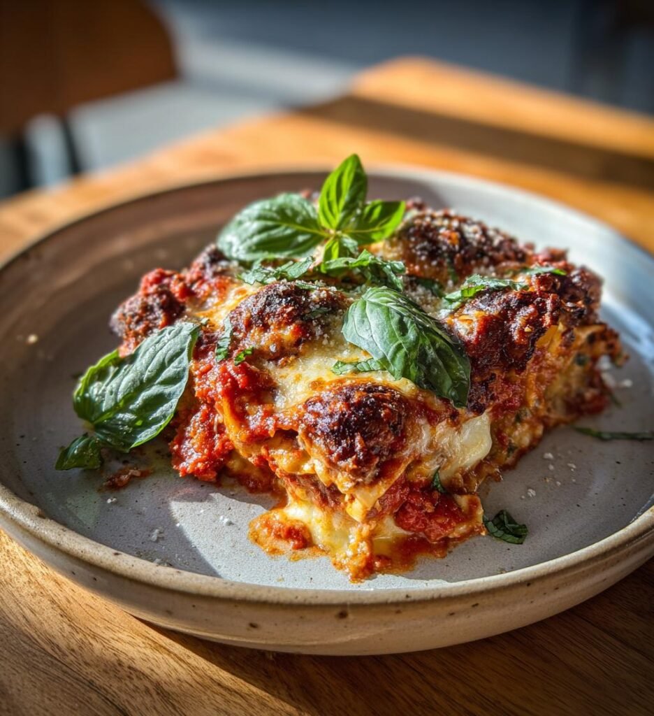 Köttbullslasagne med mozzarella och tomatsås