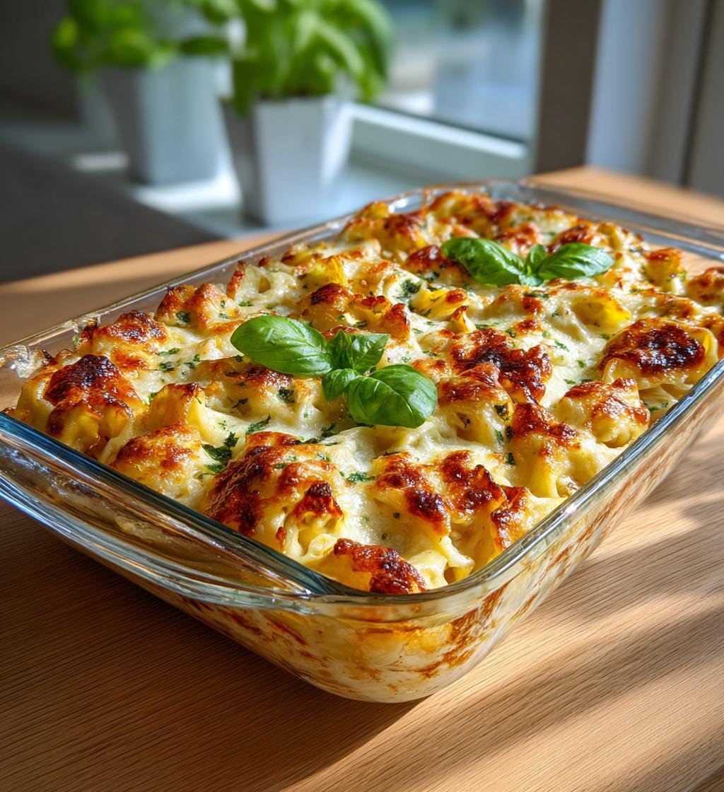 Tortellinigratäng med kyckling, pesto och ost - Enkel och God
