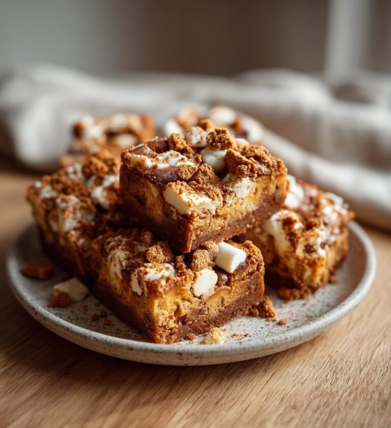 Biscoffblondies med vit choklad